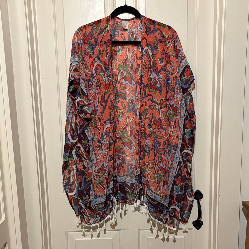 Vibrant Paisley Women's Top with Tassel Details